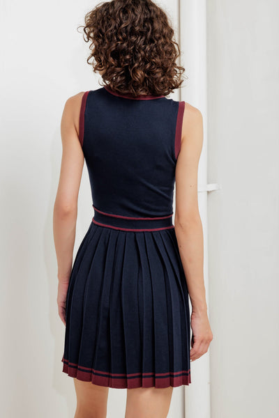 Explore More Collection - BERRY STRIPE SWEATER MINI DRESS