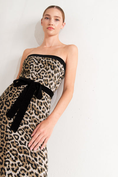 Explore More Collection - WILD ROMANCE LEOPARD KNIT MIDI DRESS