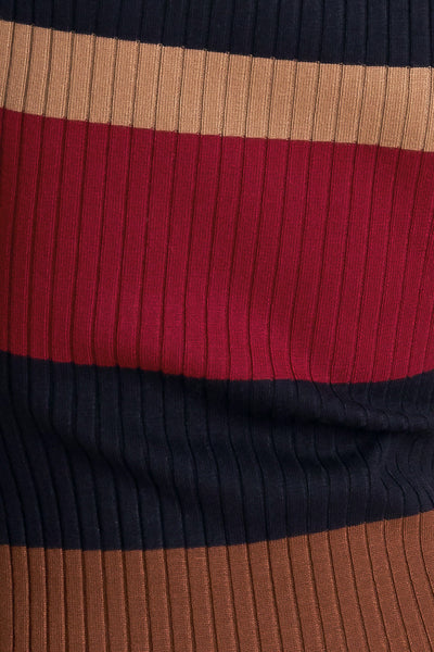 Explore More Collection - FALL RHYTHM COLOR BLOCKED MIDI SWEATER DRESS