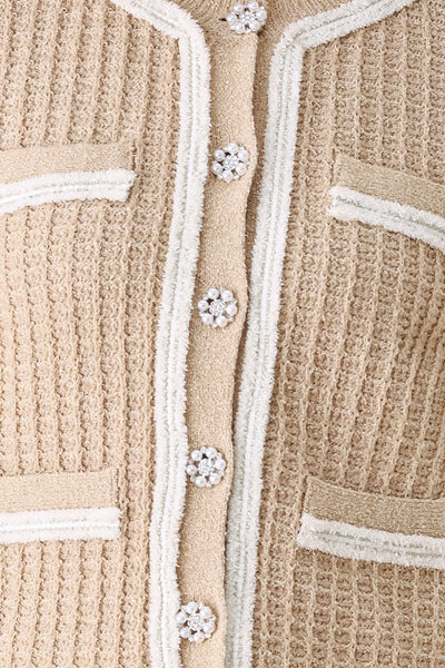 CAMELIA CONTRAST-BORDER CARDIGAN