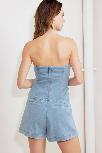 Explore More Collection - ANGEL WINGS AND CHAMOMILE DENIM TOP