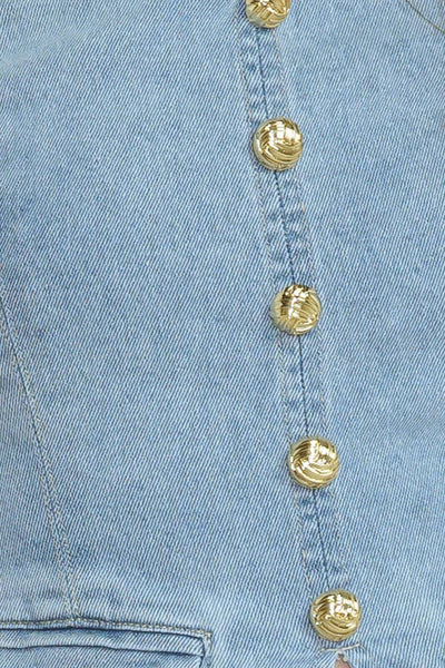 Explore More Collection - ANGEL WINGS AND CHAMOMILE DENIM TOP