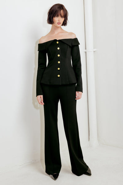 Explore More Collection - MODERN FLOW BLACK WOVEN TOP