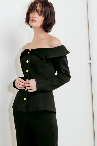 Explore More Collection - MODERN FLOW BLACK WOVEN TOP