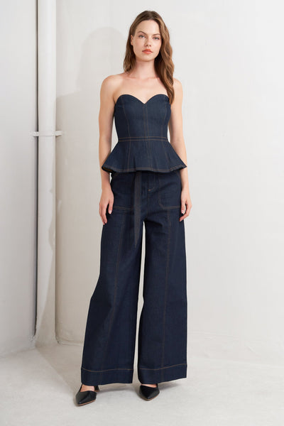 Explore More Collection - SWEETHEART EDGE DENIM TOP