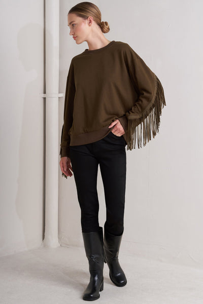 Explore More Collection - FRINGE CITY PULLOVER KNIT TOP