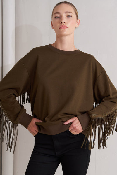 Explore More Collection - FRINGE CITY PULLOVER KNIT TOP