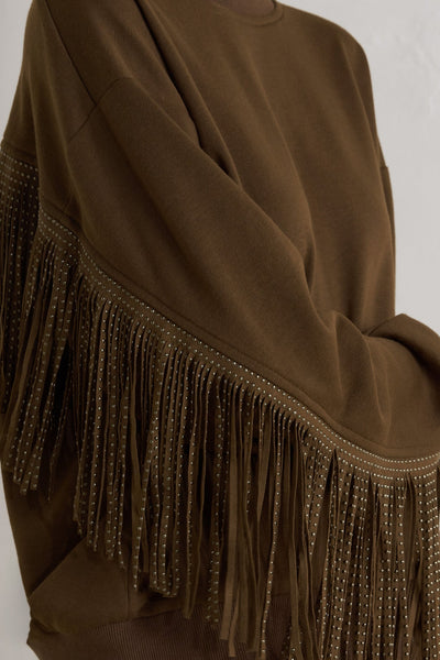 Explore More Collection - FRINGE CITY PULLOVER KNIT TOP