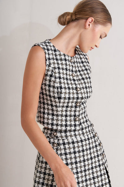 Explore More Collection - MONA CHECK TWEED VEST