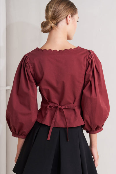 Explore More Collection - AMOUR SCALLOP WOVEN TOP