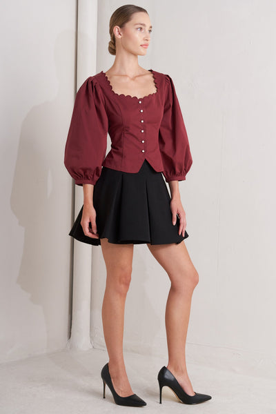 Explore More Collection - AMOUR SCALLOP WOVEN TOP