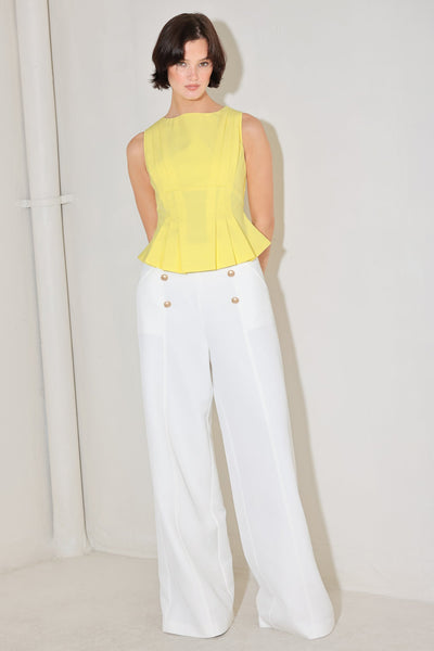 MODERN SHAPE YELLPW WOVEN TOP