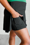 Explore More Collection - Full Force V Shaping High-Waist Skort in Black