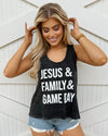 Explore More Collection - JESUS & FAMILY & GAME DAY Mineral-Dipped Tank