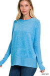 Alice - A Brushed Melange Hacci Dolman Sleeve Sweater - Choose Color