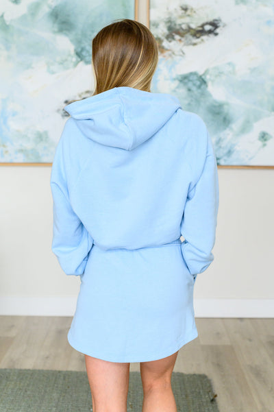 Explore More Collection - Had Me in the First Half Pullover Hoodie in Sky Blue