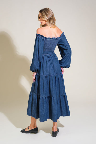 Explore More Collection - ARTISTIC IMPULSE DENIM MIDI DRESS