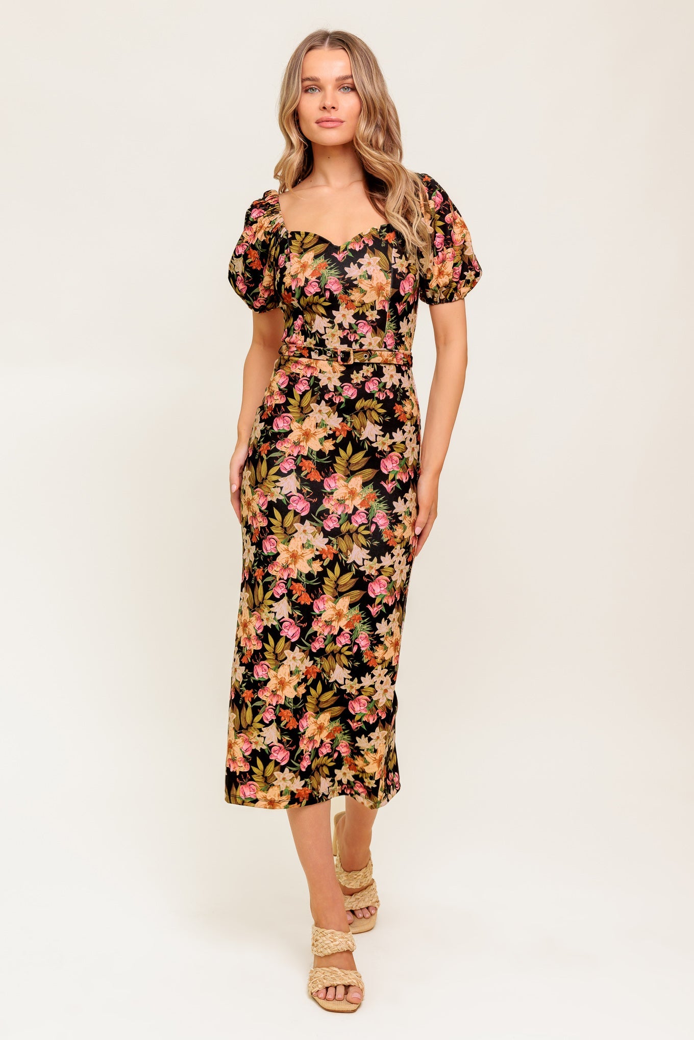 Explore More Collection - SWEET AT HEART WOVEN MIDI DRESS