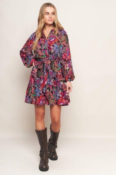 Explore More Collection - FLORAL BLISS WOVEN MINI DRESS