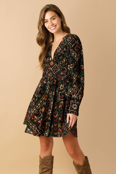 Explore More Collection - FINDING MYSELF VELVET WOVEN MINI DRESS