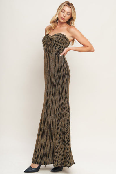 Explore More Collection - SACRED PROMISES METALLIC WOVEN MAXI DRESS