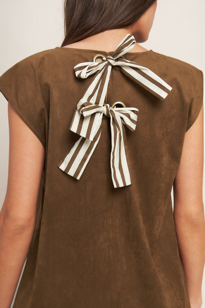 Explore More Collection - QUIET LUXURY EDGE FAUX SUEDE MIDI SHIFT DRESS