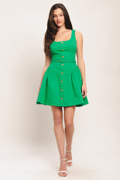 GOLDEN MILK WOVEN MINI DRESS