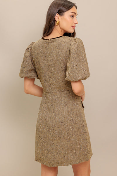 Explore More Collection - MADEMOISELLE MODE WOVEN WEED MINI DRESS