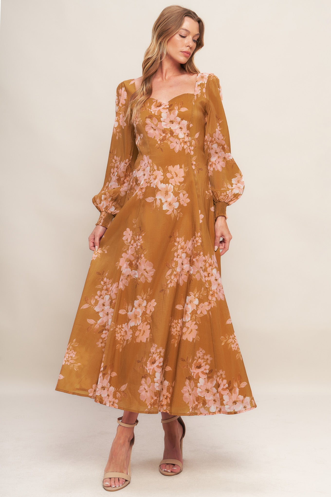Explore More Collection - GOLDEN BLOSSOM WOVEN ANKLE DRESS