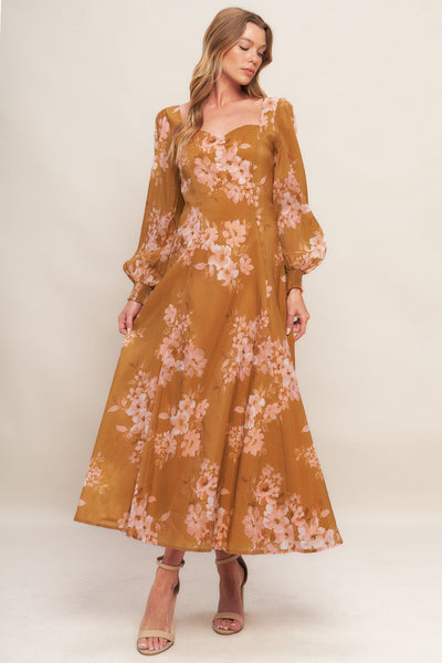 Explore More Collection - GOLDEN BLOSSOM WOVEN ANKLE DRESS