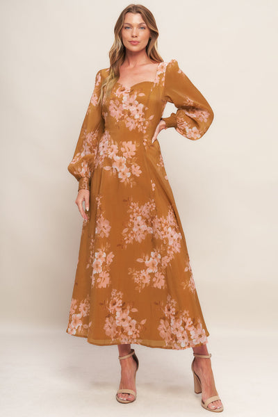 Explore More Collection - GOLDEN BLOSSOM WOVEN ANKLE DRESS