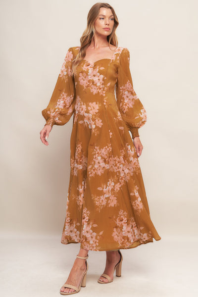 Explore More Collection - GOLDEN BLOSSOM WOVEN ANKLE DRESS