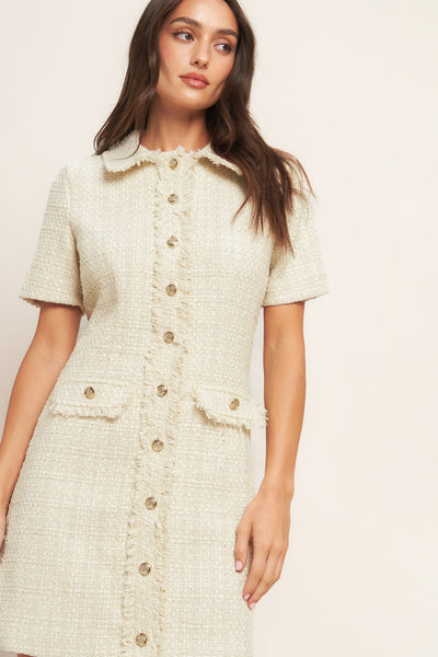 Explore More Collection - BOUCLÉ AFFAIR TWEED MINI DRESS