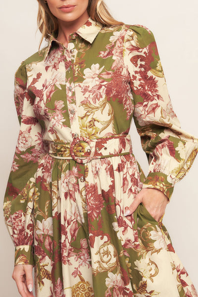 Explore More Collection - COUNTRY ROMANCE WOVEN MIDI DRESS