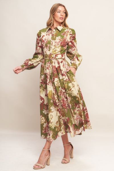 Explore More Collection - COUNTRY ROMANCE WOVEN MIDI DRESS