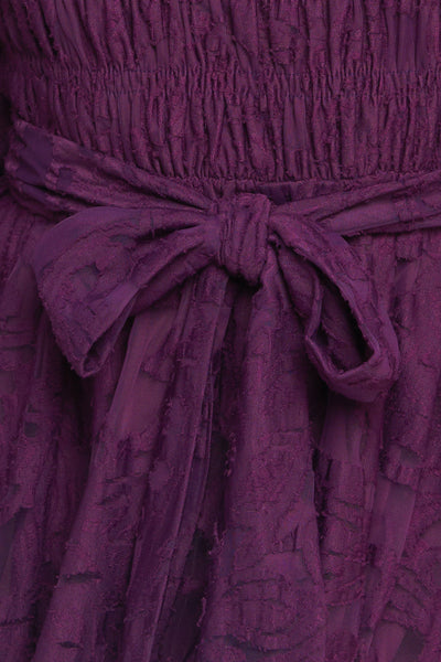 Explore More Collection - PASSION PLUM WOVEN LACE MINI DRESS