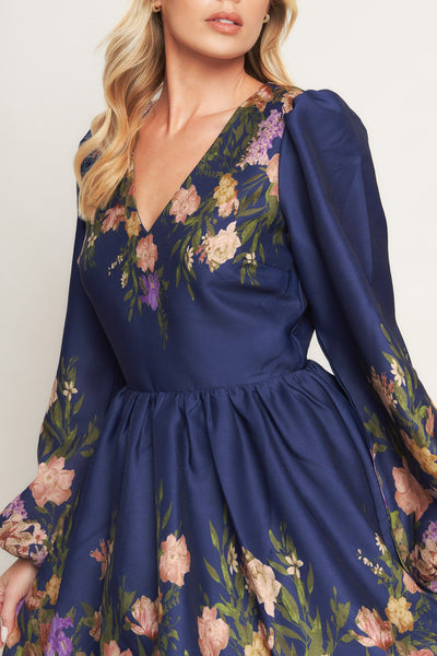 Explore More Collection - NOCTURNE IN BLOOM WOVEN MINI DRESS