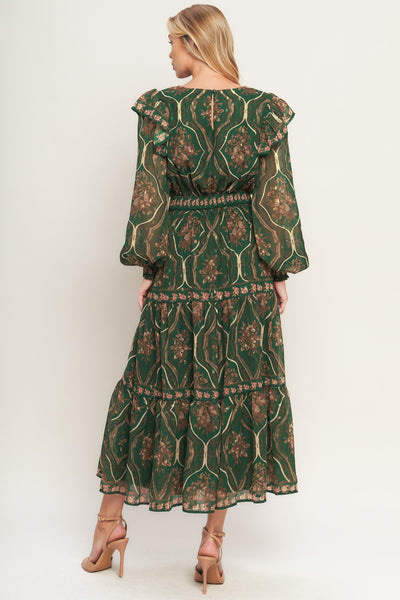 Explore More Collection - GARDEN LABYRINTH WOVEN MIDI DRESS