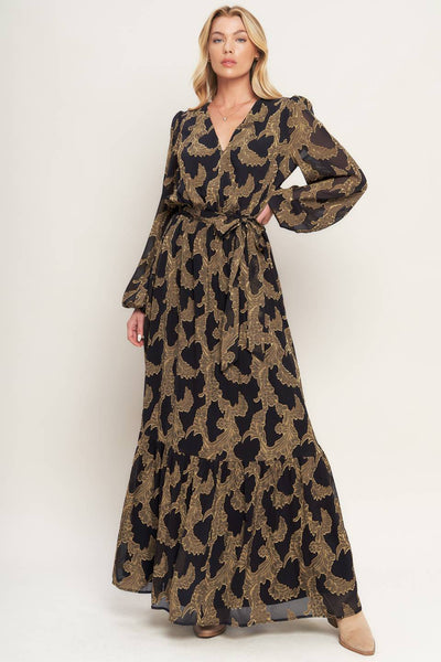Explore More Collection - MIDNIGHT MOSS WOVEN JACQUARD MAXI DRESS