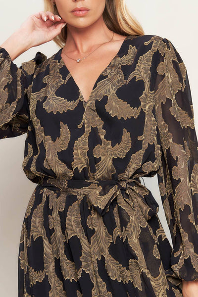 Explore More Collection - MIDNIGHT MOSS WOVEN JACQUARD MAXI DRESS