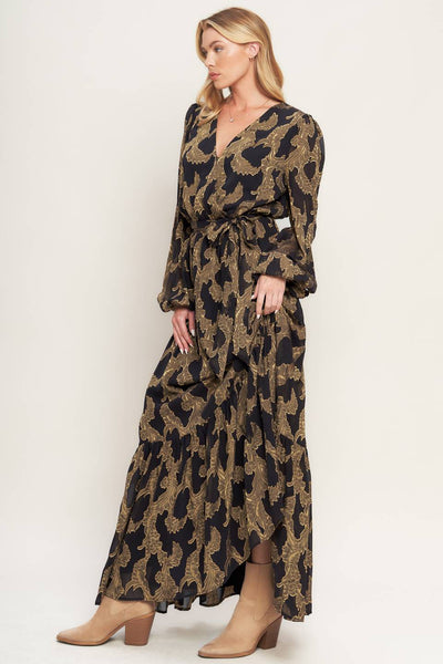Explore More Collection - MIDNIGHT MOSS WOVEN JACQUARD MAXI DRESS