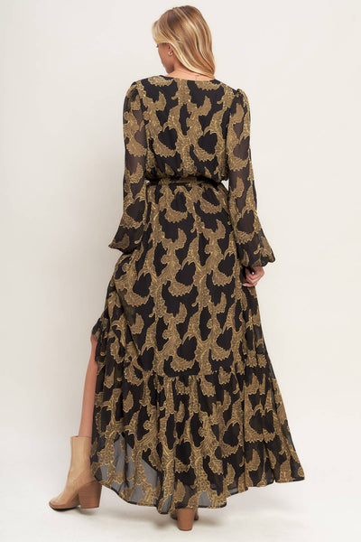 Explore More Collection - MIDNIGHT MOSS WOVEN JACQUARD MAXI DRESS