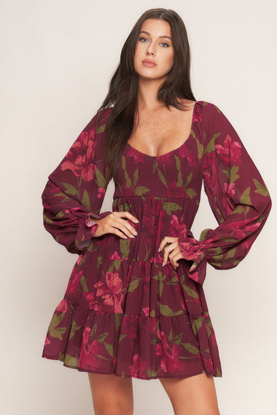 Explore More Collection - BLOOM RHAPSODY WOVEN MINI DRESS