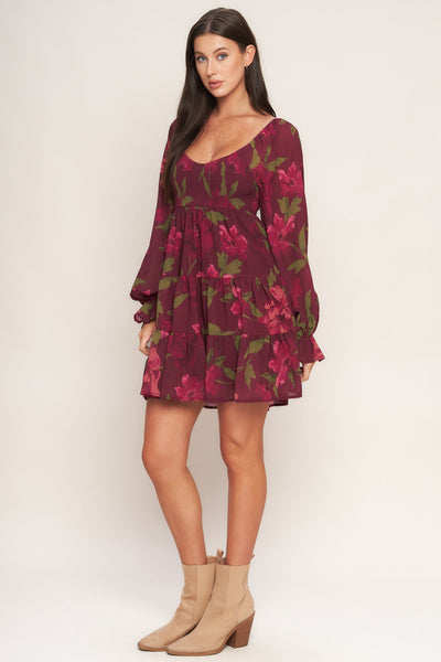 Explore More Collection - BLOOM RHAPSODY WOVEN MINI DRESS