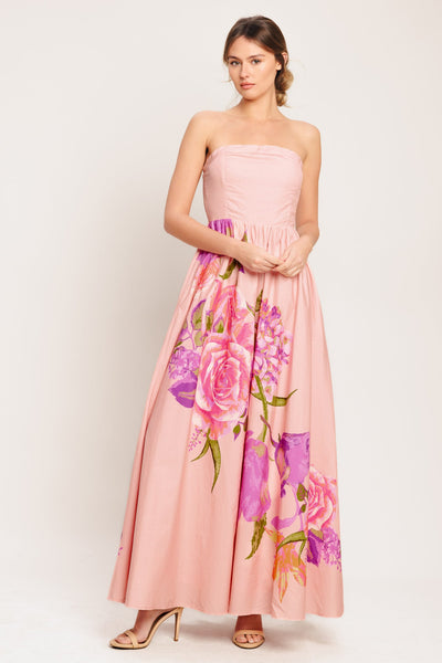 ROSE SERENADE WOVEN MAXI DRESS