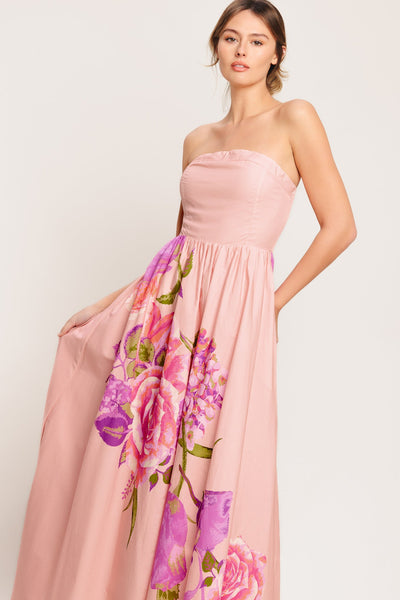 ROSE SERENADE WOVEN MAXI DRESS