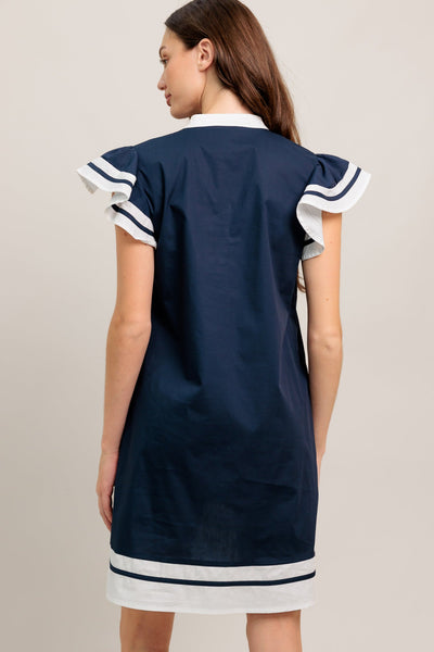 PORTSIDE POLISH WOVEN MINI DRESS