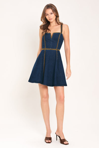 DENIM DARLING DENIM MINI DRESS