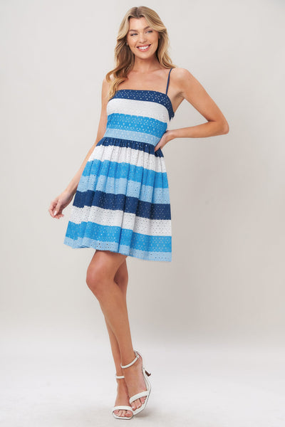 SHORELINE SWEET WOVEN EYELET MINI DRESS