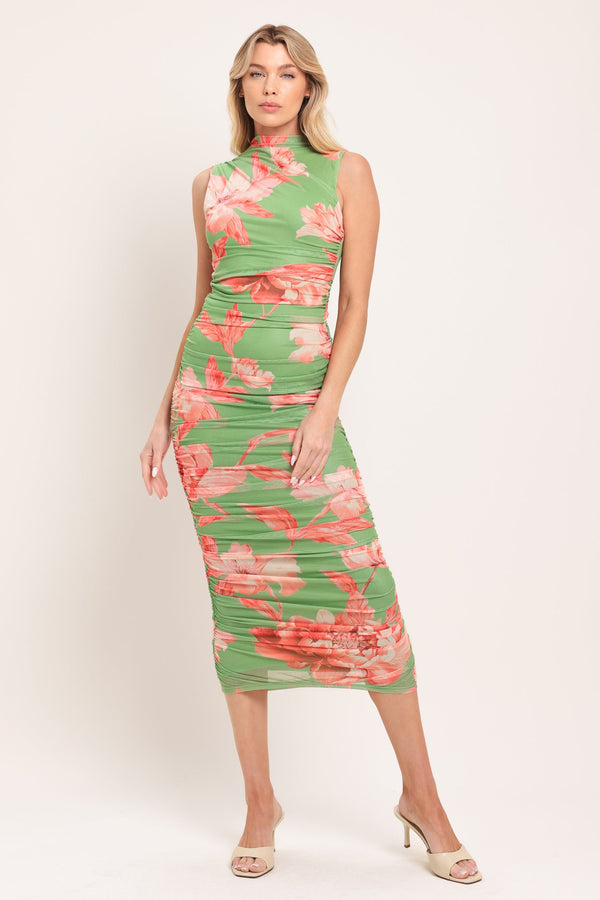 midi lizzie dress 4xl Paradise Glow Power Mesh Midi Dress SAGE / M